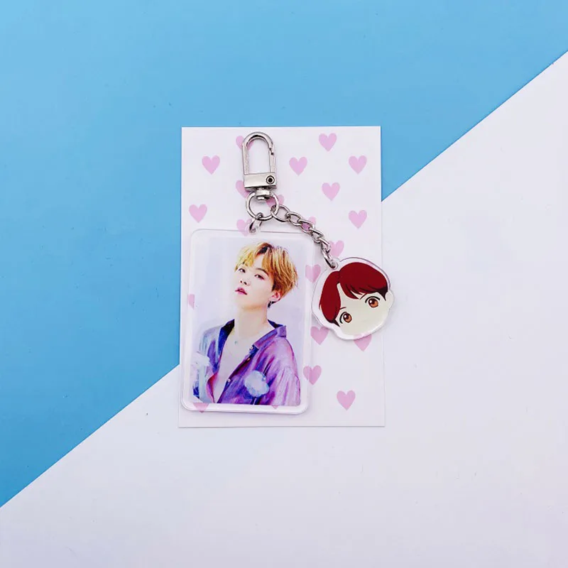 KPOP Bangtan Boys мультяшный акриловый брелок Подвеска Аксессуары JIMIN V JIN JK SUGA J-HOPE RM