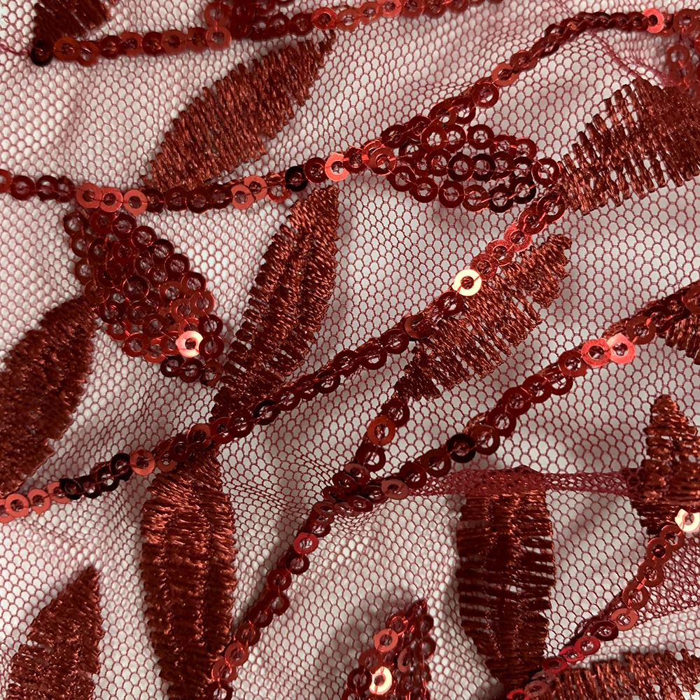 

Темно- синий , черный , красный , золотой , белый , Бургундский, с серебряными листьями, с блестками, вышитый тюль , ткань для свадебного платья ,...