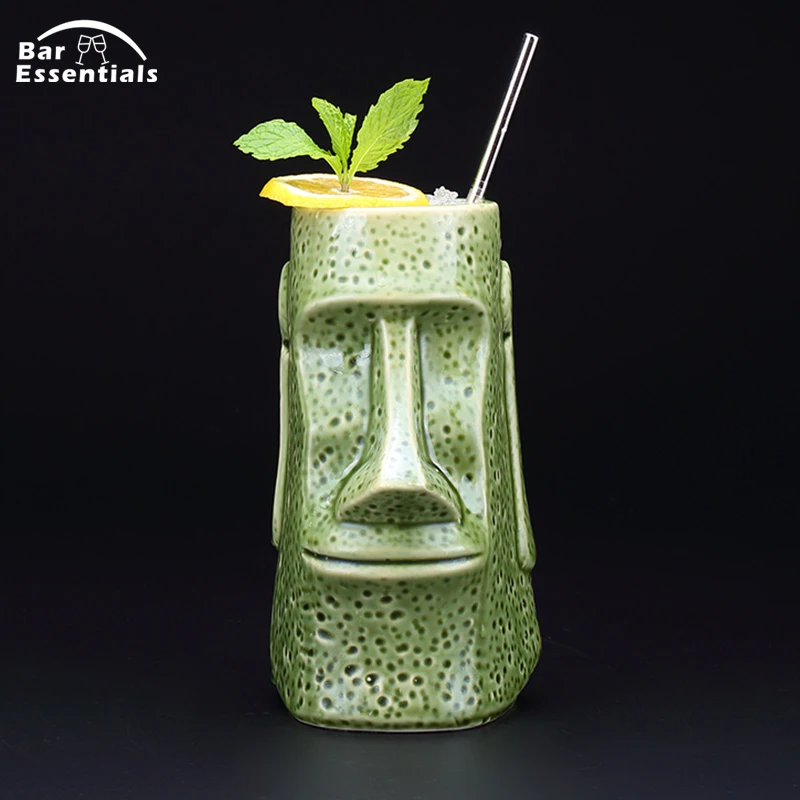 

620ml Ceramic Tiki Mug Creative Porcelain Beer Wine Cup Easter Islander Bar Tool