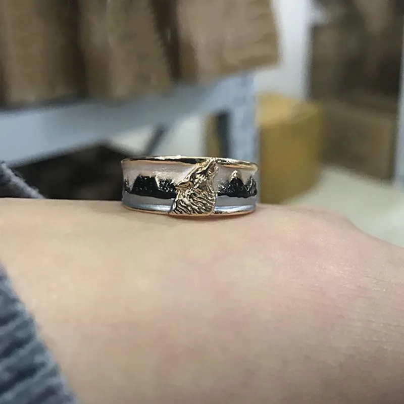 Винтаж панк Call Of дикого волка кольца для Для мужчин Обручальное Обручение t