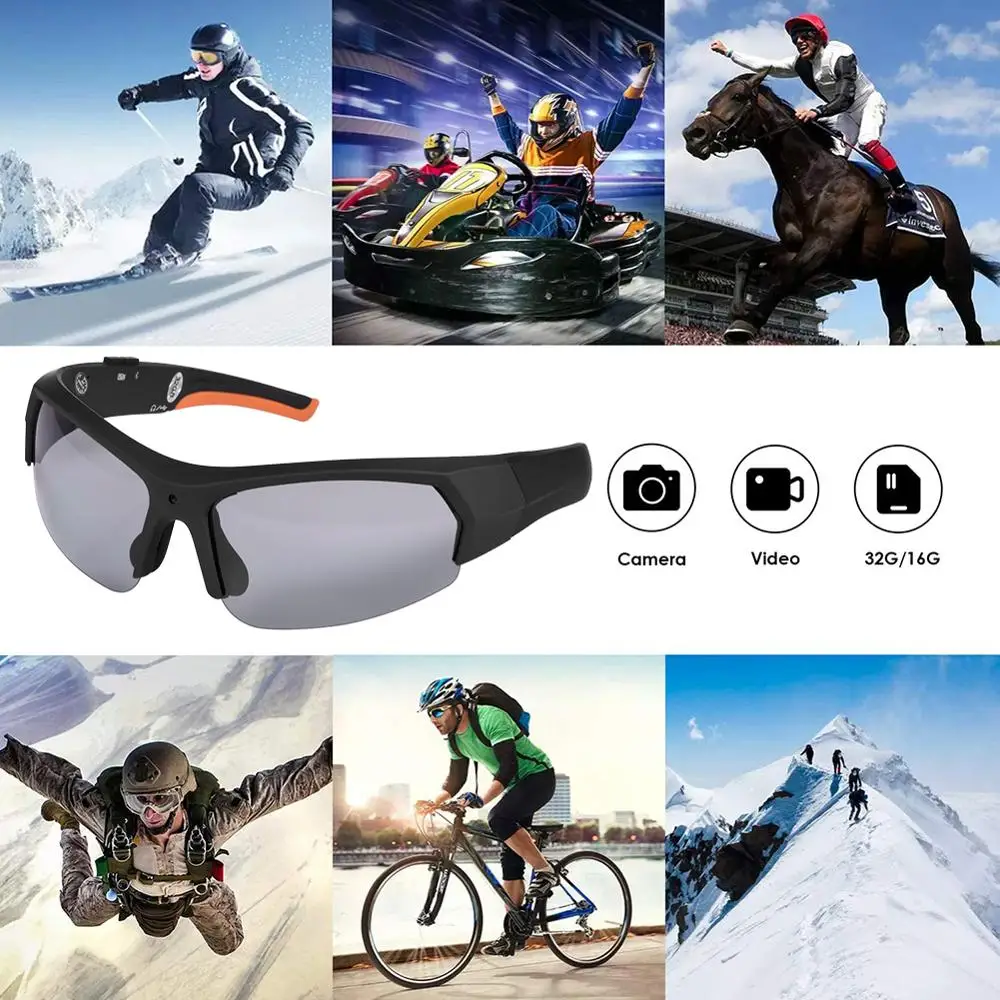 Bluetooth Sunglasses Camera Portable Sports Camera 1080P HD Video Recorder Glasses Headset For Outdoor Climbing Riding