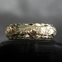 elegant craved flower pattern women band ring 3 metal colors available fine wedding bridal rings classic timeless jewelry