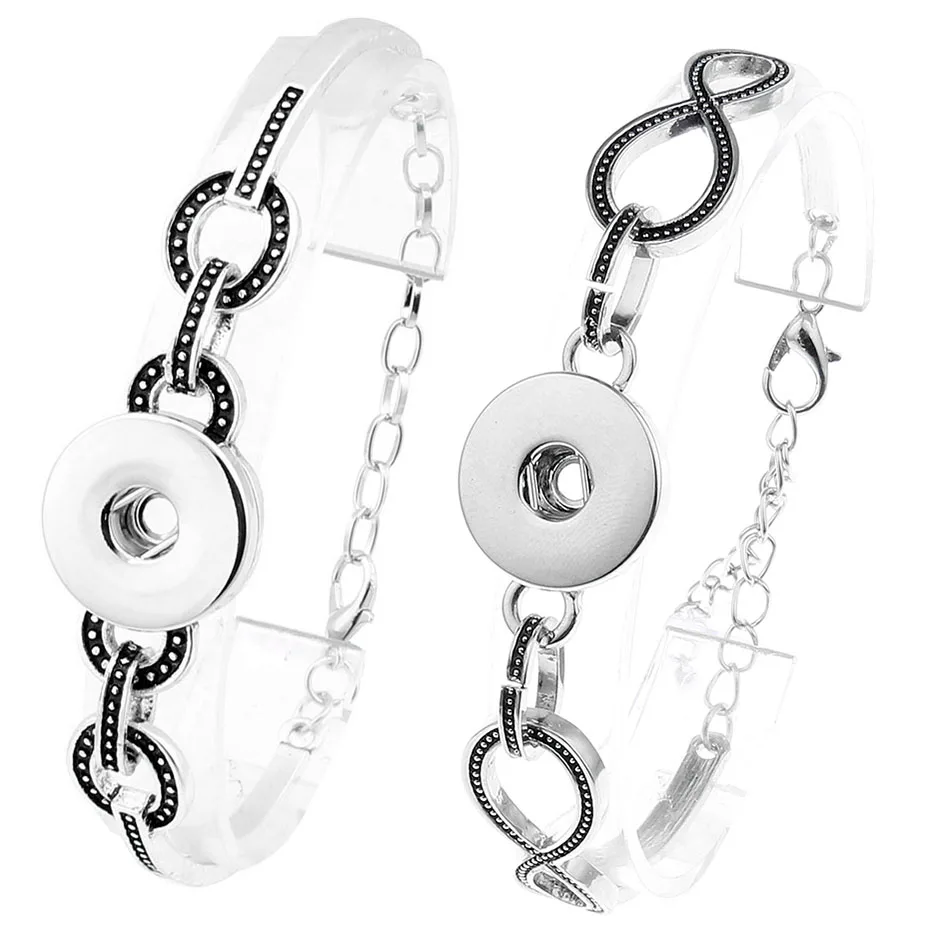 Новый браслет с украшением в виде кнопки металлический со стразами-подвесками