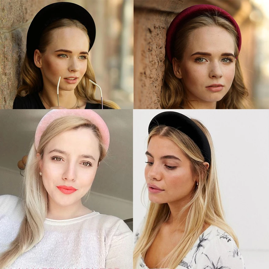 Если меня в винтажном стиле Valvet широкий пушистый ободок для волос женщин и