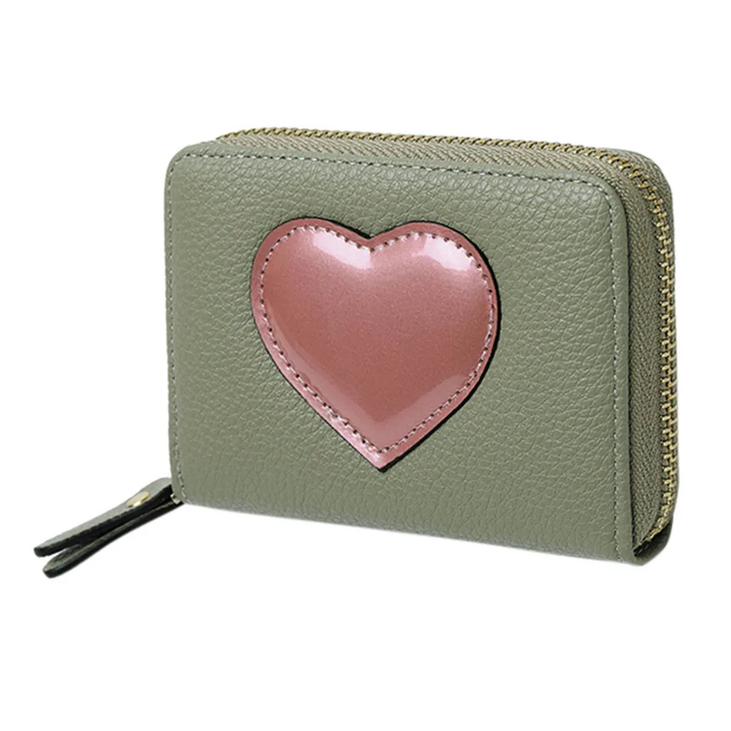 Мини кошелек для монет маленький из искусственной кожи короткий на молнии