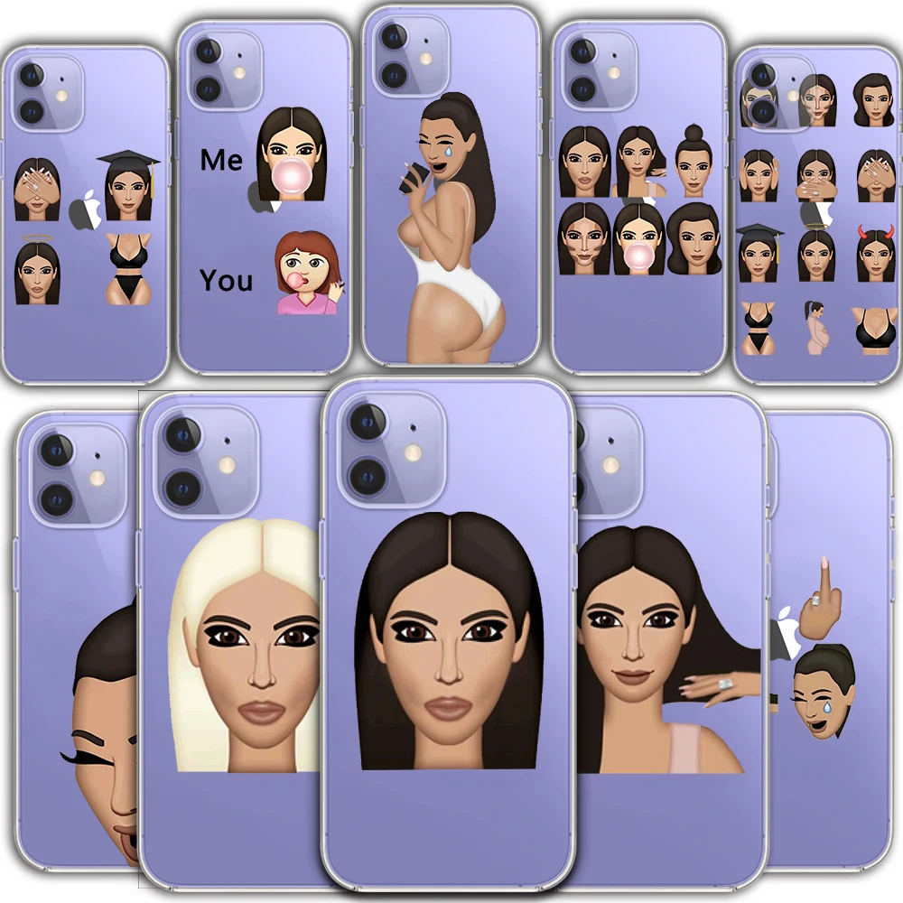 

Fashionable personality girl iPhone 12 Mini 11 Pro Max phone case XR 6 7 8 Plus X S SE 2020 transparent protective back cover