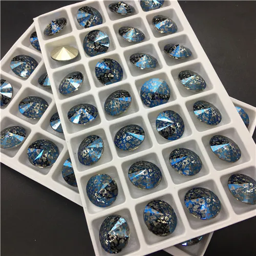 TopStone K9 Crystal Patina Colors 12mm 14mm Rivoli Fancy Stone Round Rhinestone Quality Jewelry Making | Дом и сад