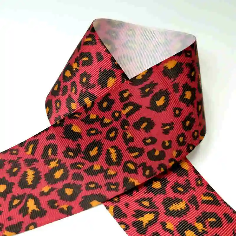 Sale Hl 50mm 2yards/5yards Leopard Grosgrain Ribbons Wedding Party Decoration Diy Sewing Gift Wrapping Christmas Ribbon Real | Дом и сад