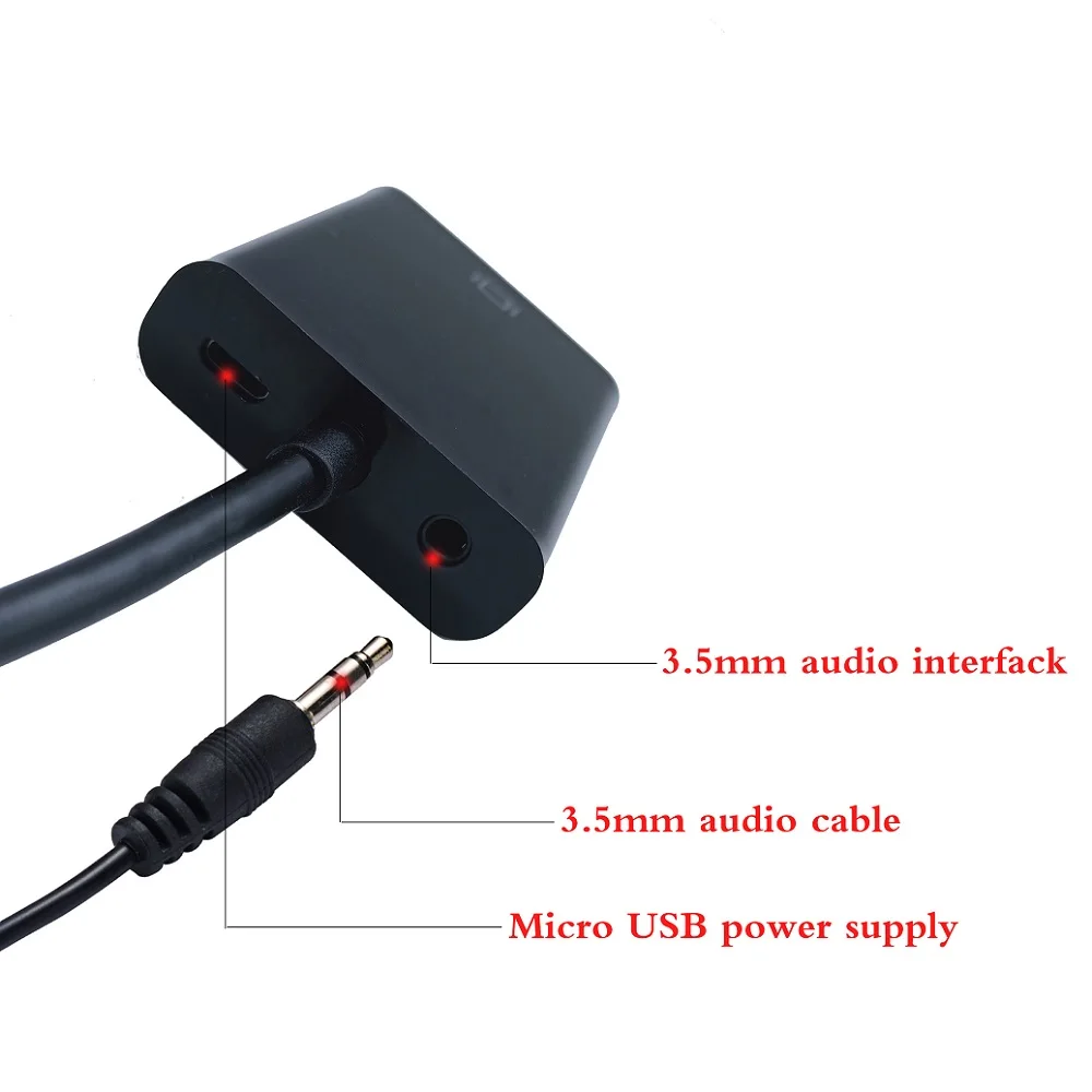 Переходник HDMI/VGA штекер-гнездо 1080P для ПК ТВ-приставки | Электроника
