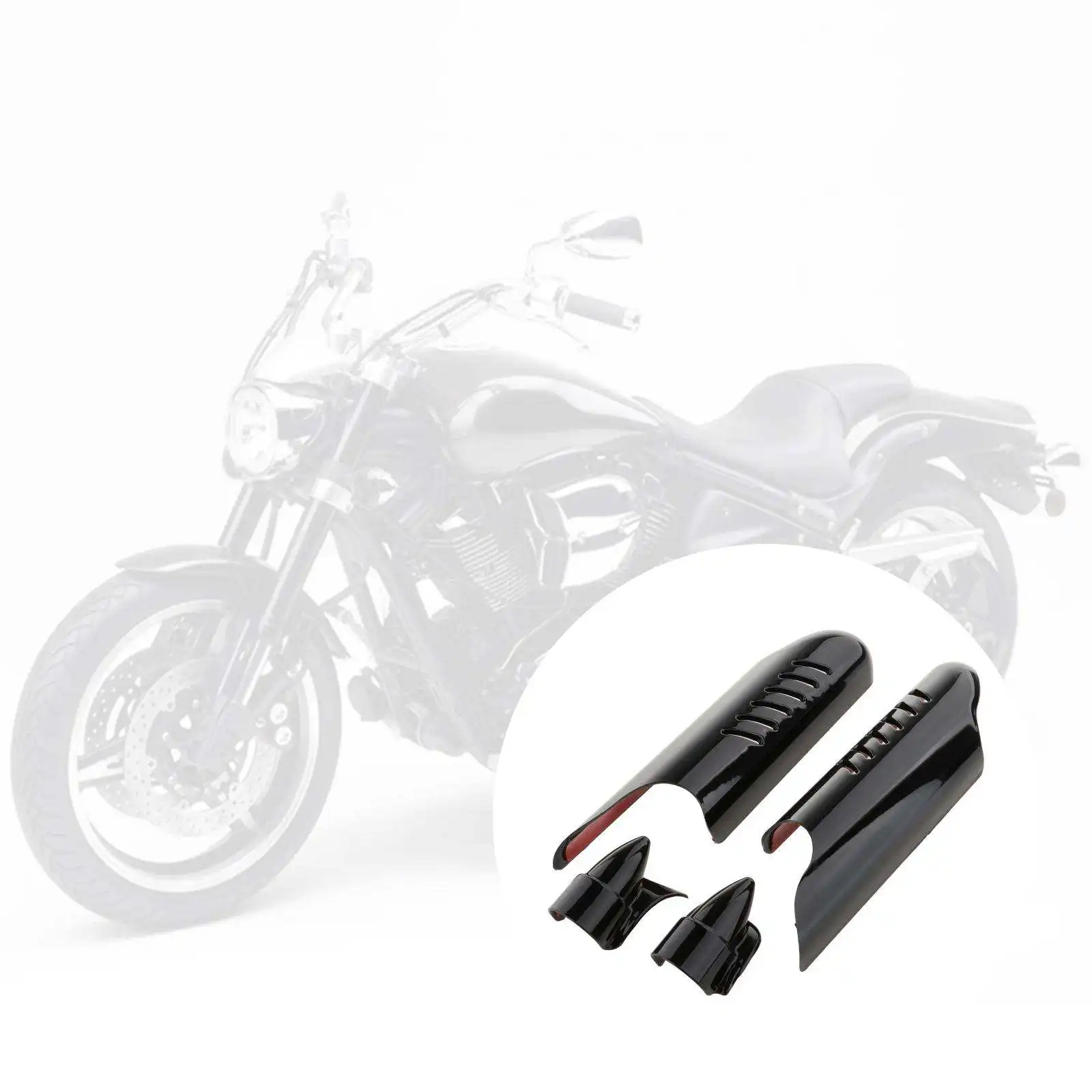 

Chrome Motorcycle Fork Lower Leg Deflectors Shield Cover Fork Leg Cover Guard for Harley 2000-13