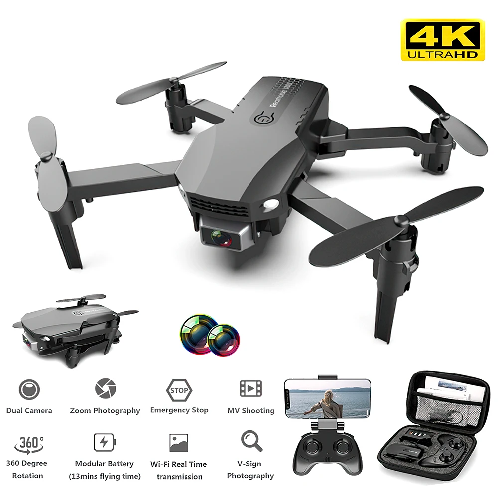 

TRAVOR Mini Drone 4K HD Dual Camera Visual Positioning 1080P WiFi Fpv Foldable Four-Axis Height Keeping Rc Quadcopter Dron Toy