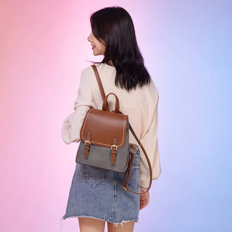 

2021 New Retro women's bag backpacks for women backpack purse anti theft backpack women leather bags women my melody small bag