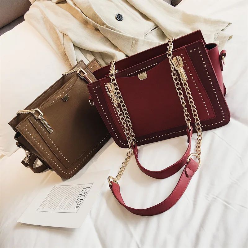 Женская сумка на плечо с заклепками высокого качества 2020|Сумки ручками| |