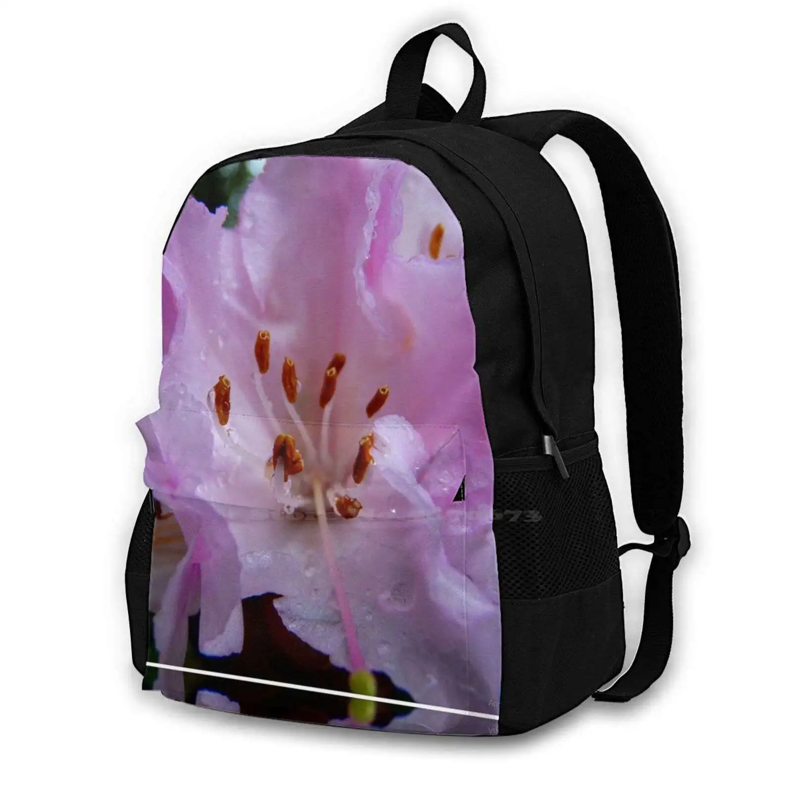 Tickled Pink! Rhododendron - Southland New Zealand Fashion Travel Laptop School Backpack Bag Camera Flower Gardeners Lumix New