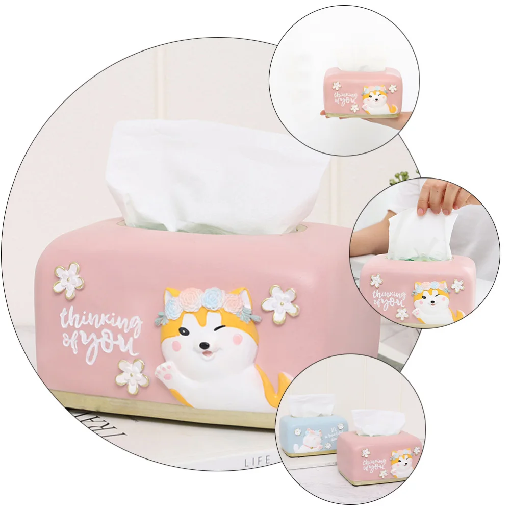 

1pc Cartoon Lovely Animal Style Resin Tissue Box Tissue Holder (Assorted Color)
