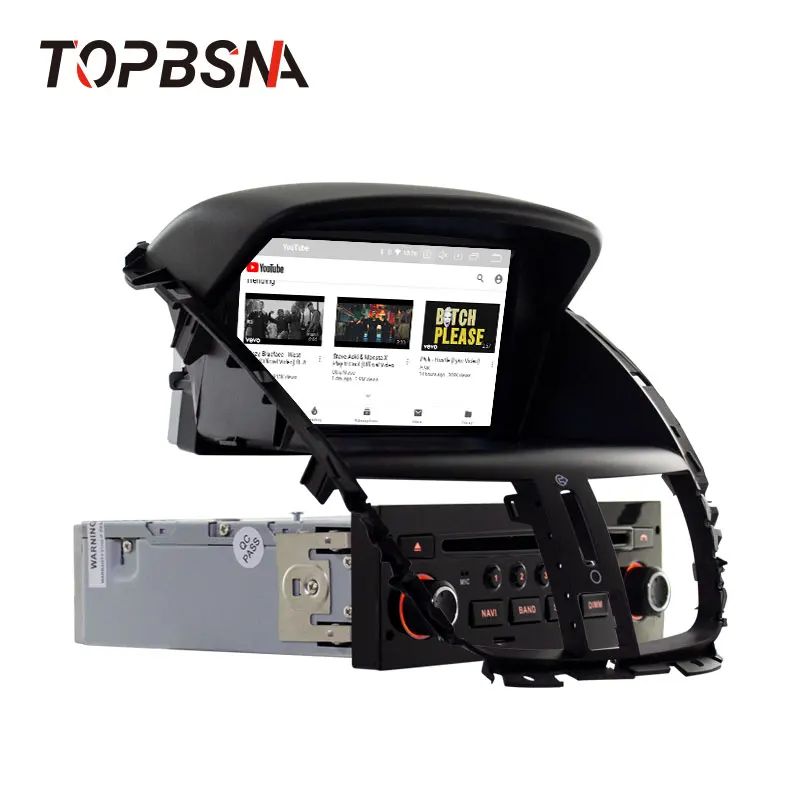 Автомобильный DVD-плеер TOPBSNA на Android 10 для Peugeot 207 2008-2014 с GPS-навигацией 1 din