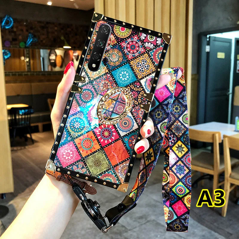 Роскошный чехол для телефона SYCASE blu ray с кольцом для iPhone XR X Xs 11 Pro Max 6 6S 7 8 Plus, экзотический чехол в национальном стиле - Цвет: C3