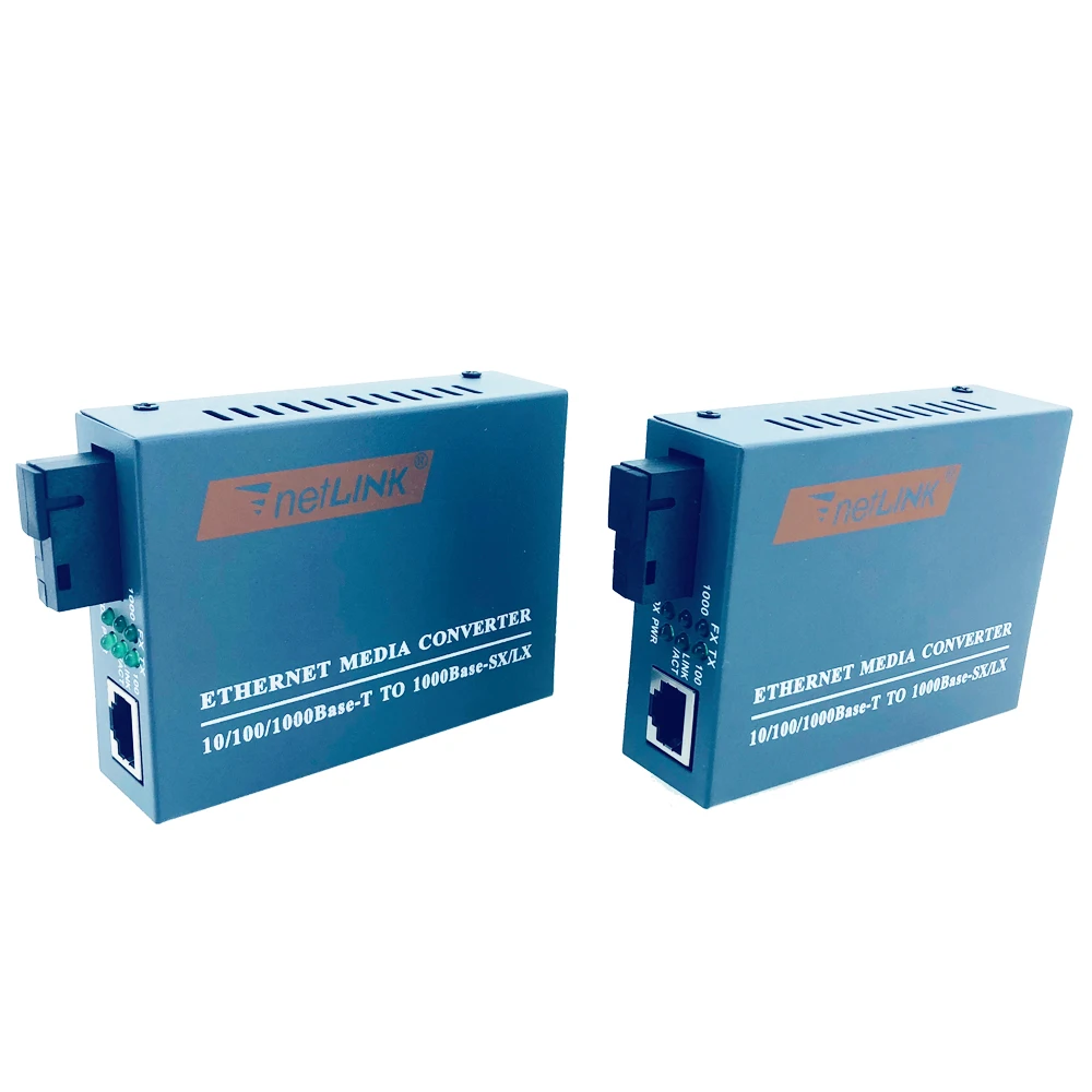 1 Pair Gigabit Fiber Optical Media Converter HTB-GS-03 A&B 1000Mbps Single Mode Single Fiber SC Port External Power Supply