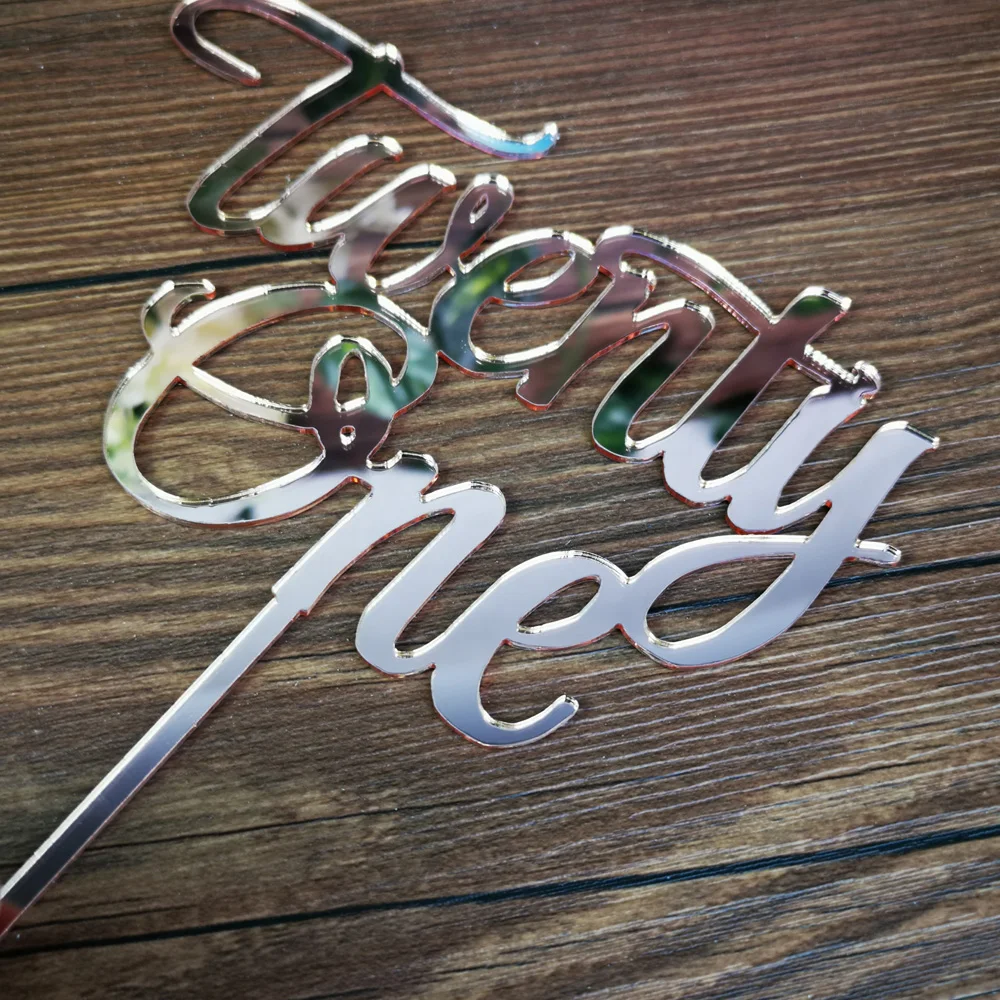 Топпер для торта на 21 день рождения Twenty One цвет розовое золото акриловый