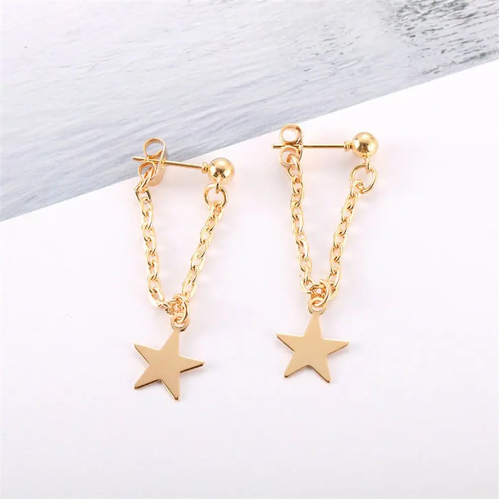 Последняя простая короткая звезда цепочка задняя подвеска серьги-гвоздики