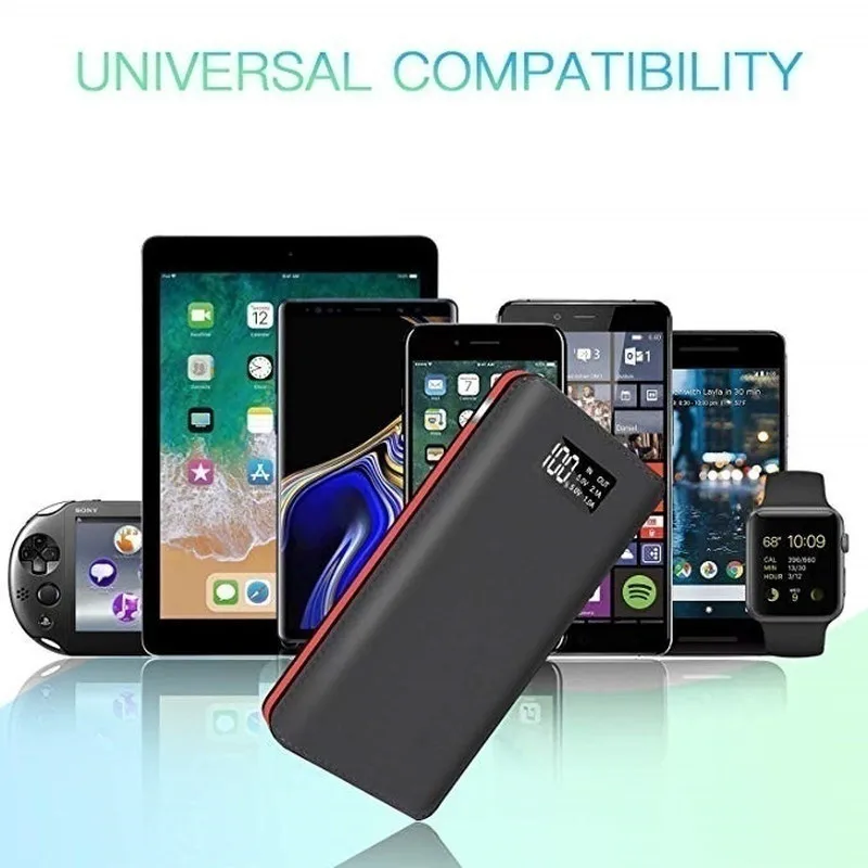 30000mAh внешний аккумулятор большой емкости с ЖК-цифровым дисплеем 4USB порт