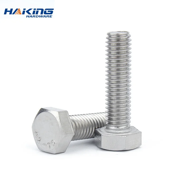 10pc M3 M4 M5 M6 M8 A2 304 Stainless Steel Metric Threaded DIN933 External Hex Hexagon Head Cap Screw Bolt Thread Dia 3/4/5/6mm