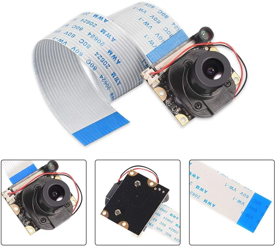 Raspberry Pi 4 B 3 B+ Camera Module Automatic IR-Cut Switching Day/Night Vision Video Module Adjustable Focus 5MP 1080p
