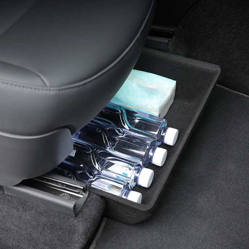 

1/2Pcs For Tesla Model Y Under Seat Storage Box High Capacity Organizer Case Felt Cloth Drawer Holder Car Interior Accessories