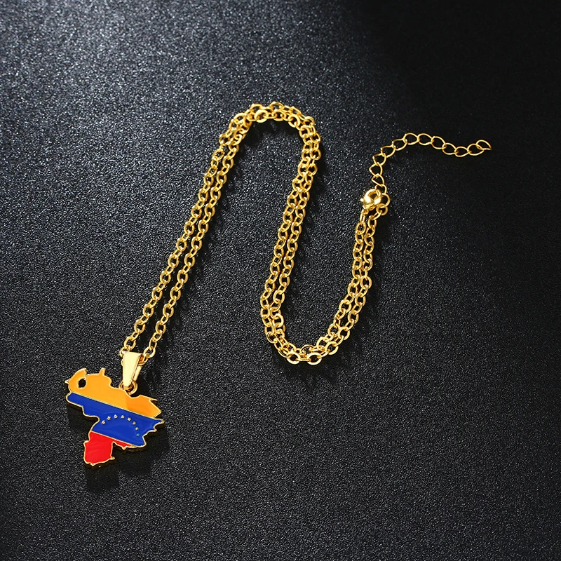 2 шт Любовь Венесуэла ожерелье Золотое очарование кулон для женщин и мужчин