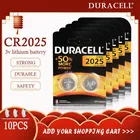 Кнопочные элементы DURACELL CR2025 10 шт., Литиевые Батарейки 3 в для часов, игрушек, компьютера, калькулятора, управления DLCR 2025, оригинал