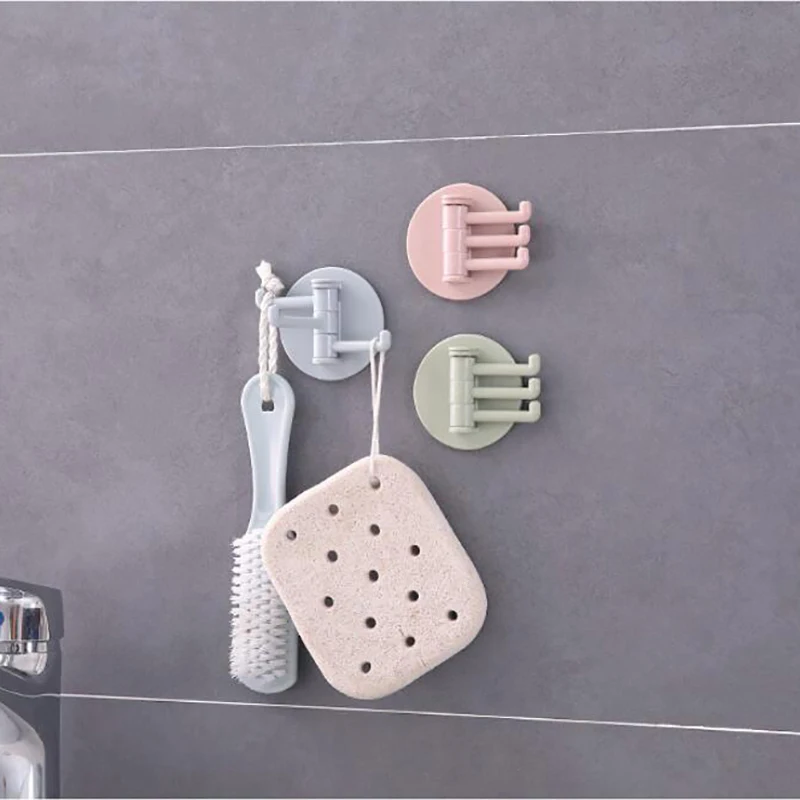 

20Pcs/Set Seamless Paste Hook Rotating Hook Hook Up Creative Kitchen Bathroom Wall Hook Home Storage