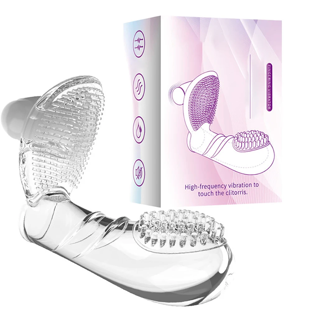 Женский стимулятор вагинальный секс силиконовый вибратор на палец презерватив