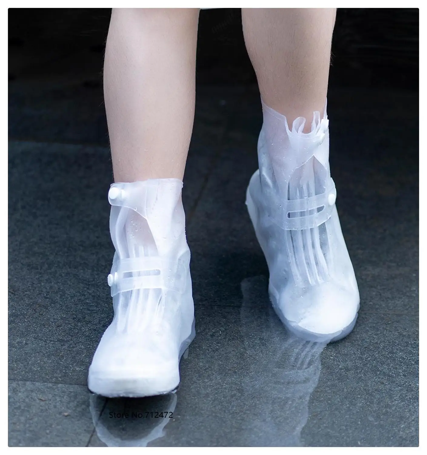 

Youpin NEW Portable Men Women's Rain boots Waterproof Non-slip Boots Cover Reusable Shoes Covers Medium high tube waterproof