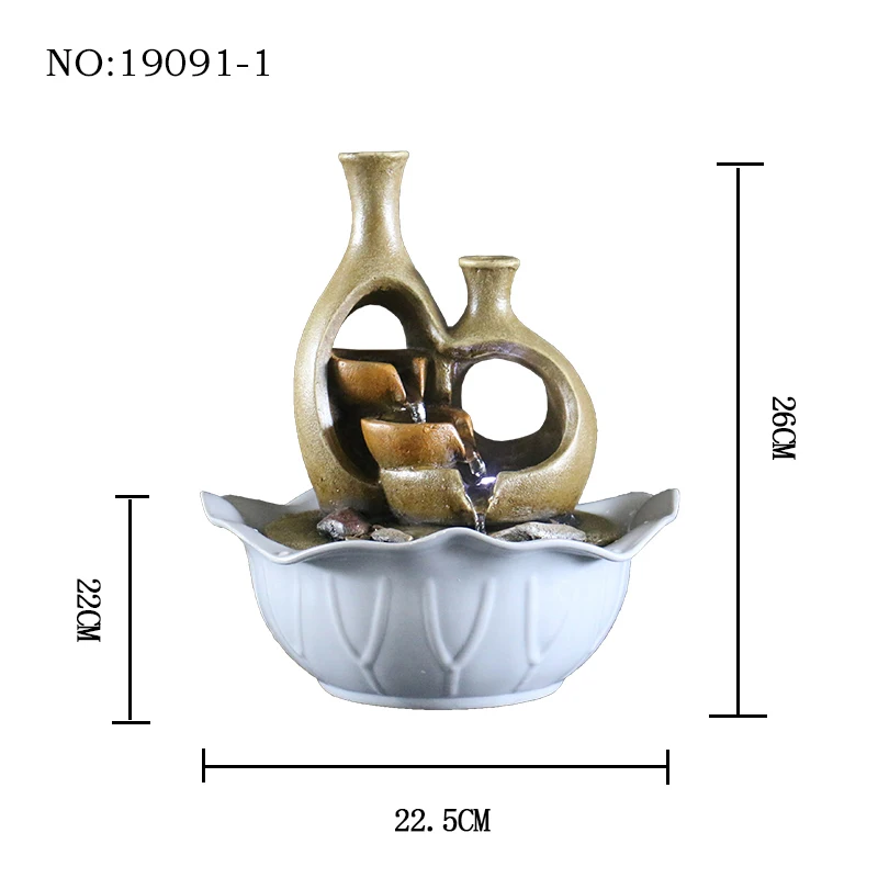 

Modern minimalist creative desktop Water fountains Feng Shui ball ornaments living room Home decorations Resin rockery fountain