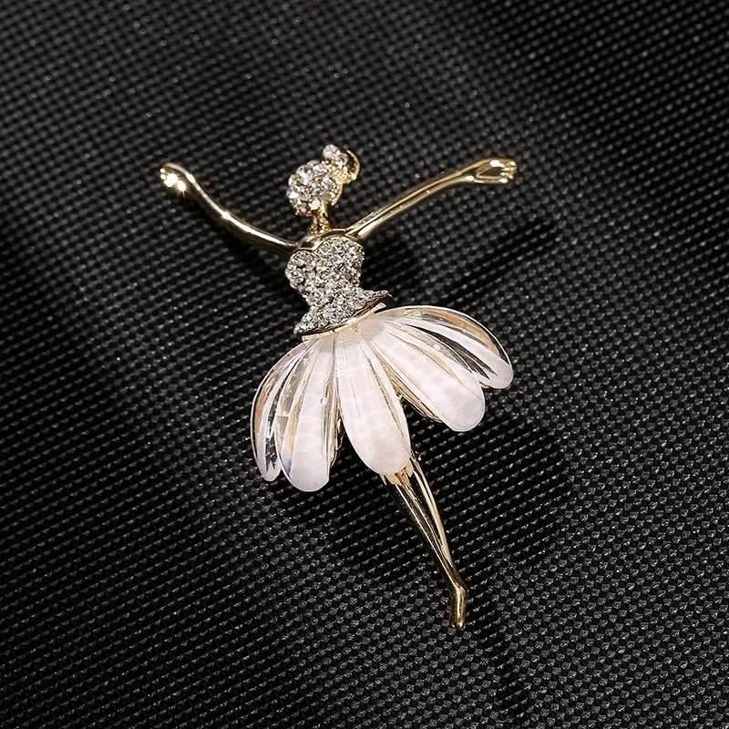 

High-end ballet girl zircon brooch new creative autumn and winter rhinestone brooch temperament all-match clothing pin buckle