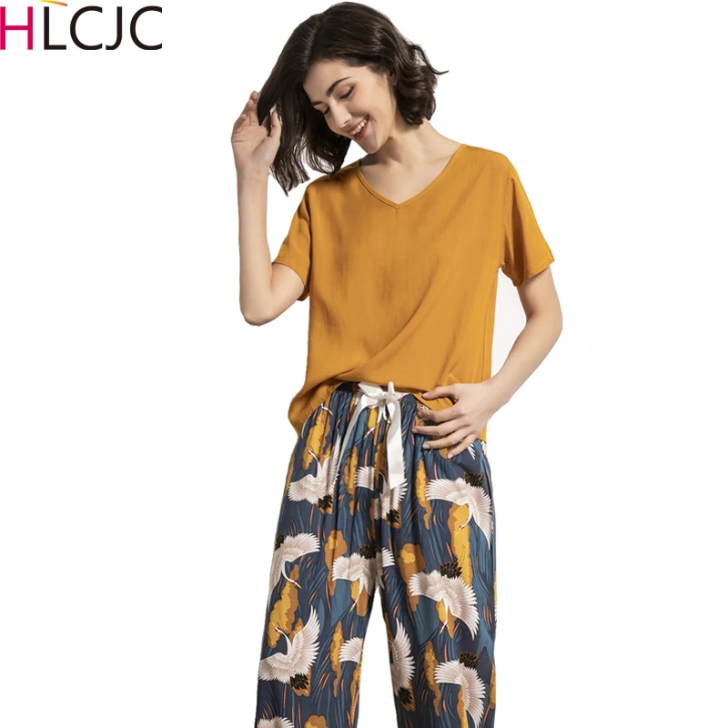 Лидер продаж 2020 Летняя женская одежда для сна Хлопковая пижама комплект с