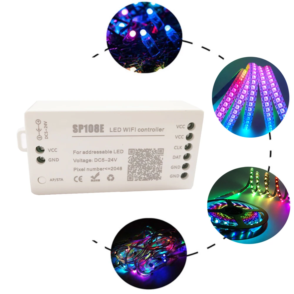 SP108E WiFi контроллер для WS2812B Светодиодная лента смартфона приложение управление