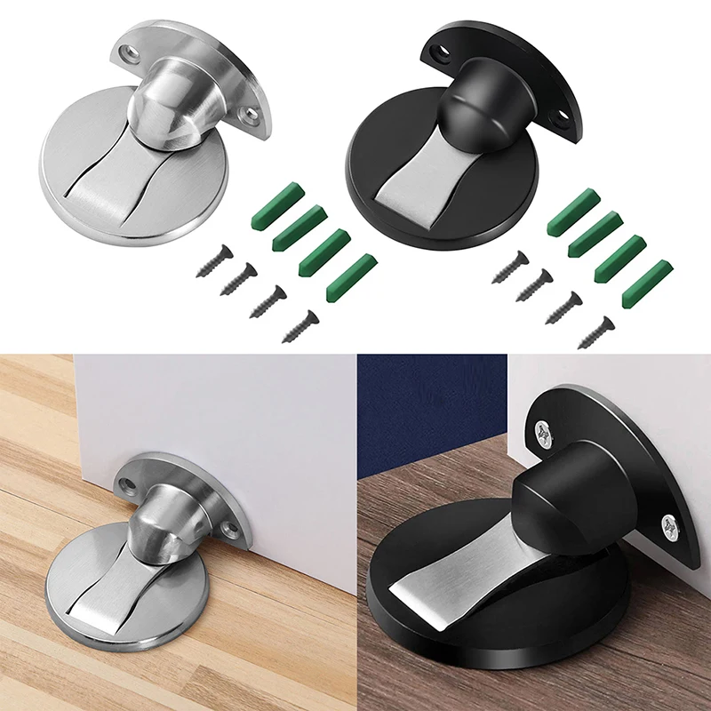 

1pc Magnetic Door Stops Zinc Alloy Door Stopper Hidden Door Holders Catch Wall-mounted Floor Doorstop Furniture Hardware