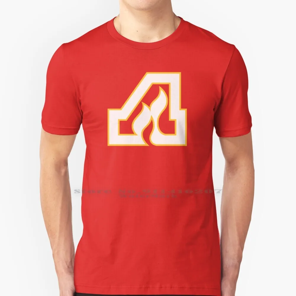 Футболка с логотипом Атланты и пламени 100% чистый хлопок Атланта пламя Джорджия