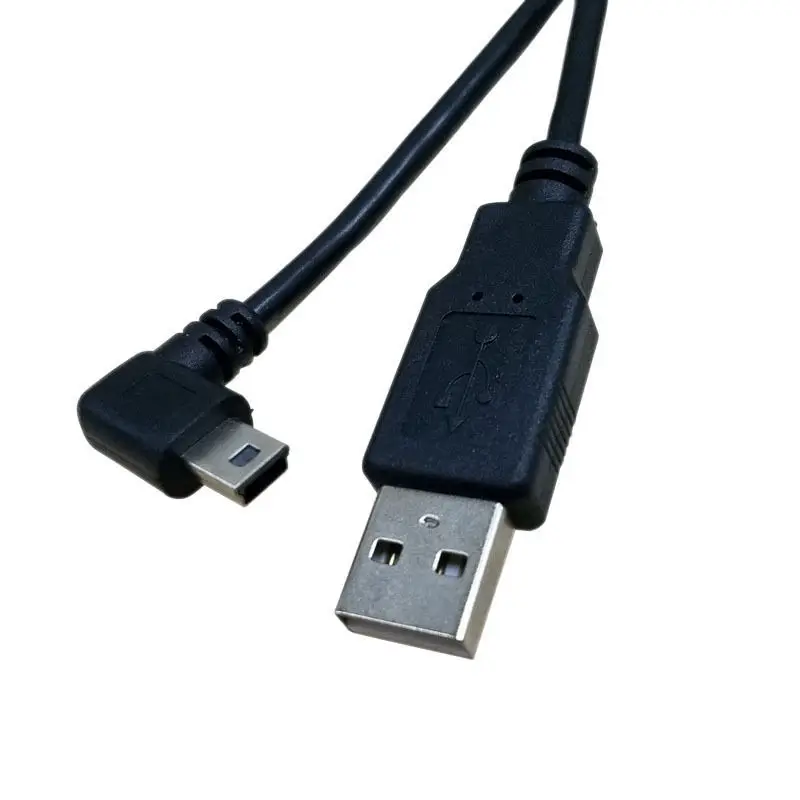 USB кабель для передачи данных A папа-мини-usb B 5Pin папа 90 градусов вверх/вниз/влево/вправо Угол адаптер зарядный кабель синхронизации 0,25 м 1,5 м 3M