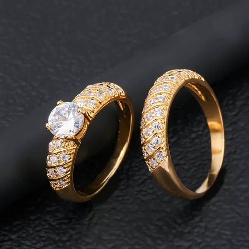 

Women’s Fashion Ring Inlaid Large Zircon 2PCS Matching AAA Grade Zircon High Quality Birthday Party