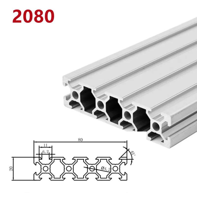 1/2 шт./лот 2020 2040 2060 2080 линейная направляющая для экструзии алюминиевого профиля