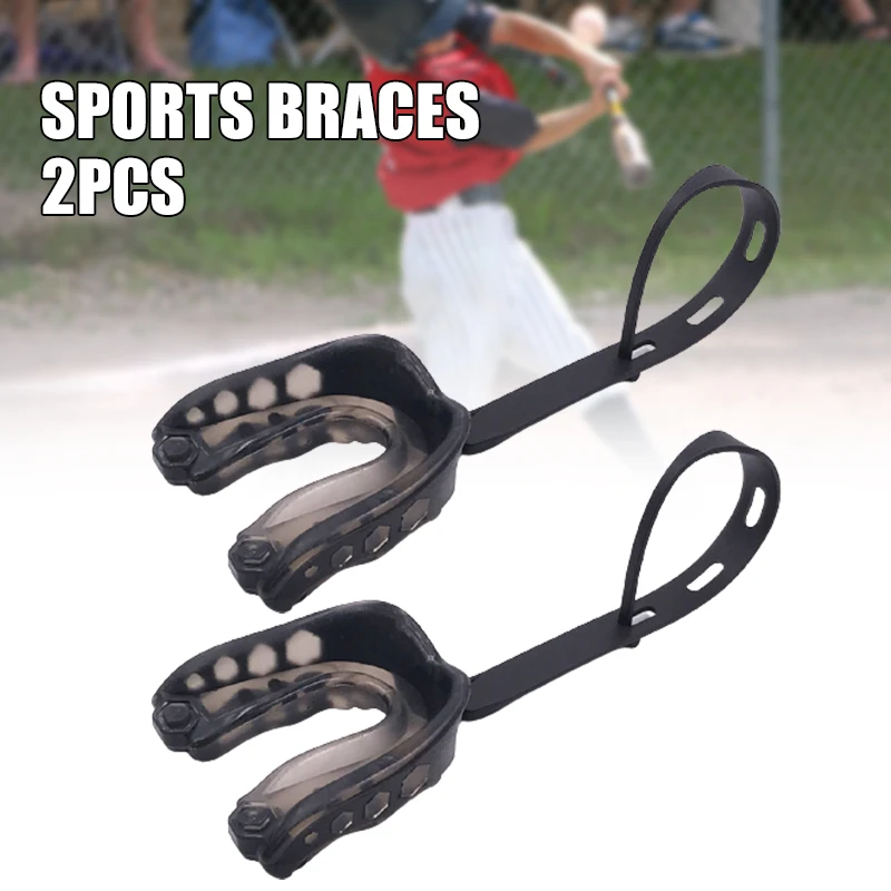 

2 PCS Sports Mouth Guard Adults Junior EVA Mouth Guard Teeth Protector with Lanyard for Football Basketball Boxing MC889