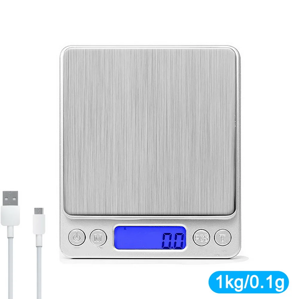 USB lcd Цифровые весы мини карманные из нержавеющей стали прецизионные ювелирные