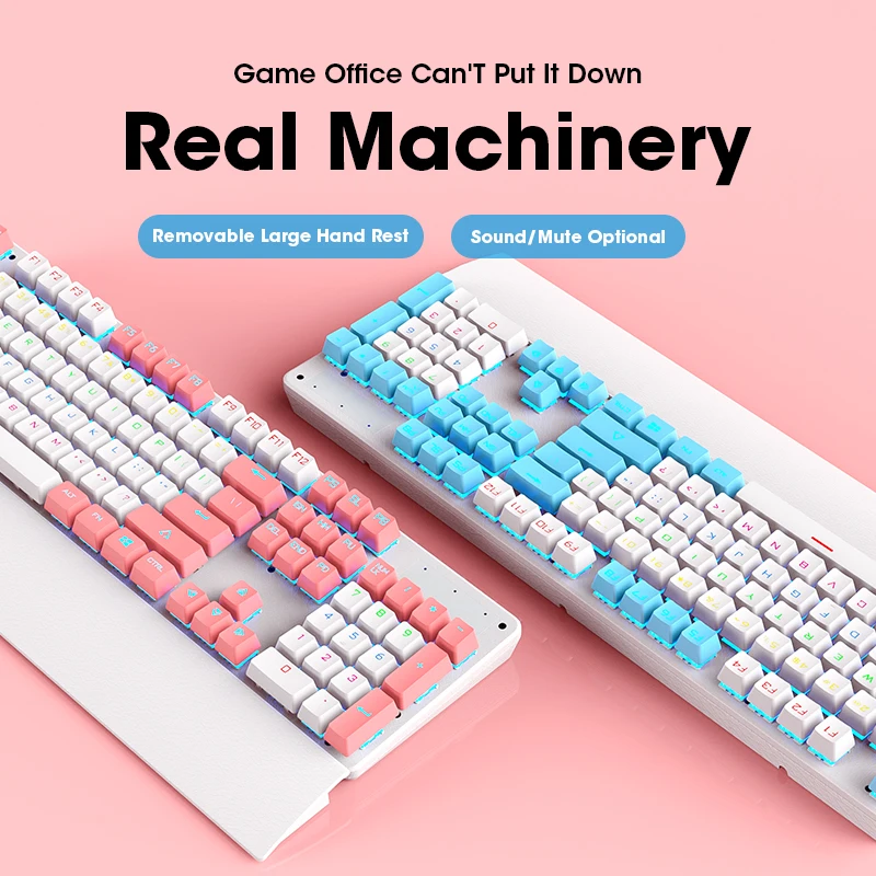 

Mechanical Keyboard Gaming Kit Black Blue Switch Wired PC Gamer Rainbow Backlight Computer Gaming PC Keyboards Backlit Game