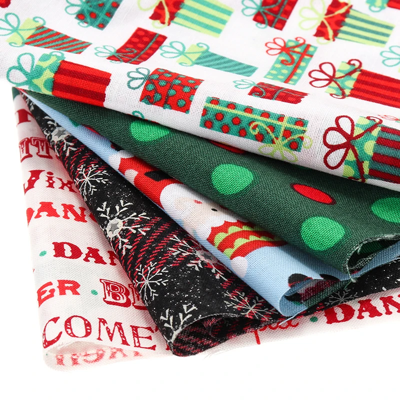 5 шт. Рождество серии хлопчатобумажной ткани набойки Вышивание стеганые для