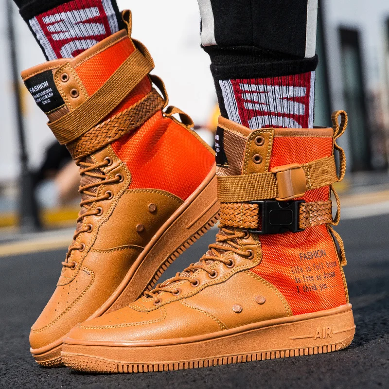 Новинка кроссовки на платформе с высоким берцем мужские уличные ботинки