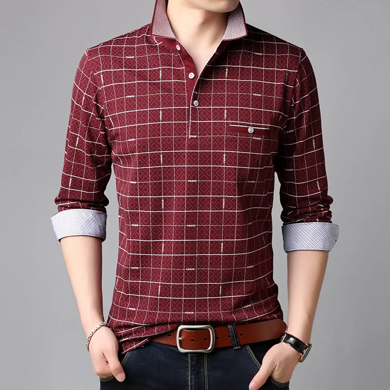 Мужская рубашка-поло в полоску с длинным рукавом размеры до 5XL | одежда