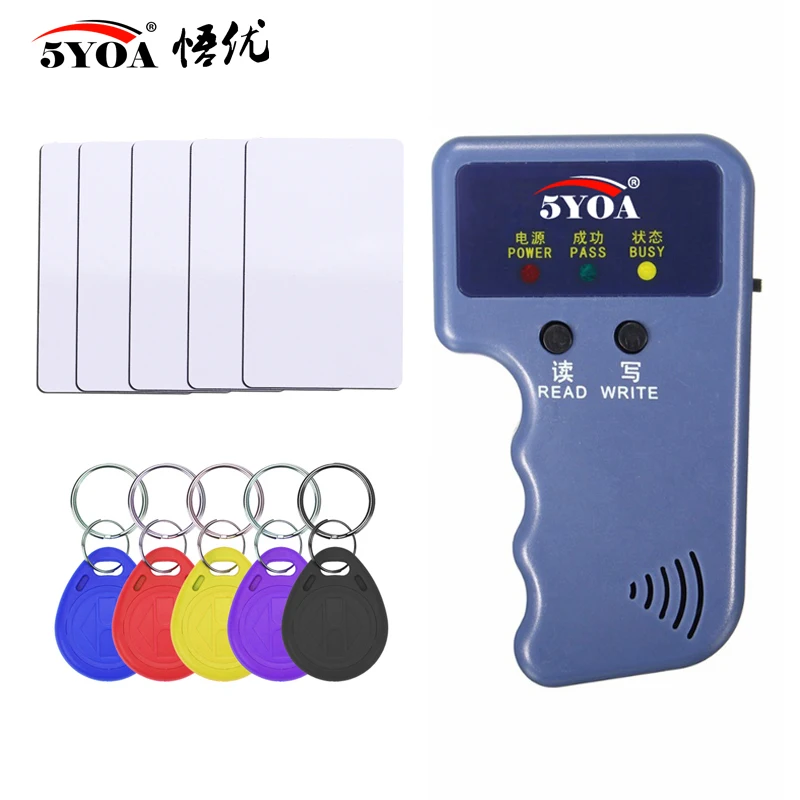 125 кГц EM4100 RFID Копир писатель Дубликатор Программист считыватель+ T5577 EM4305 перезаписываемый ID Брелоки метки карты 5200 ручной
