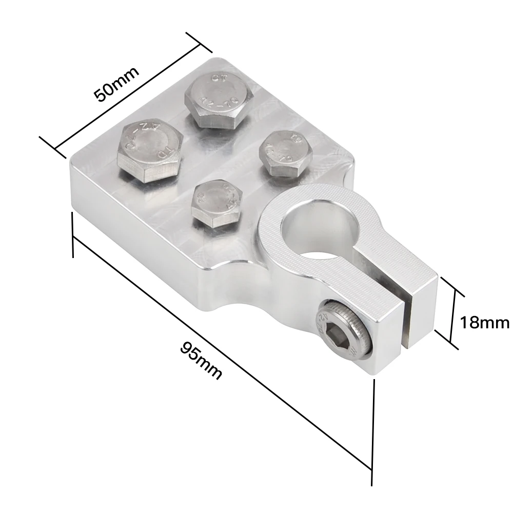 

1 Pair Multi-Connection Marine Battery Terminals Flat Battery Clamps Lead Fit 4/0 Awg Lugs Positive Negative